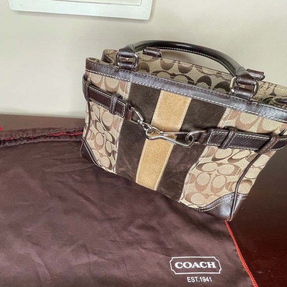 Authentic COACH Signature Demi Khaki Brown ✋🏻👜 - Picture 2 of 11